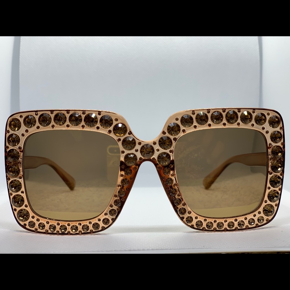 Rhinestone square sunglasses